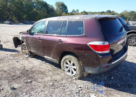 2012 Toyota Highlander Base V6 from USA, damaged, VIN 5TDBK3EHXCS158575